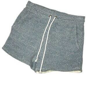 Faherty Womens Whitewater Herringbone Shorts XS Blue Pull On Rope Drawstring